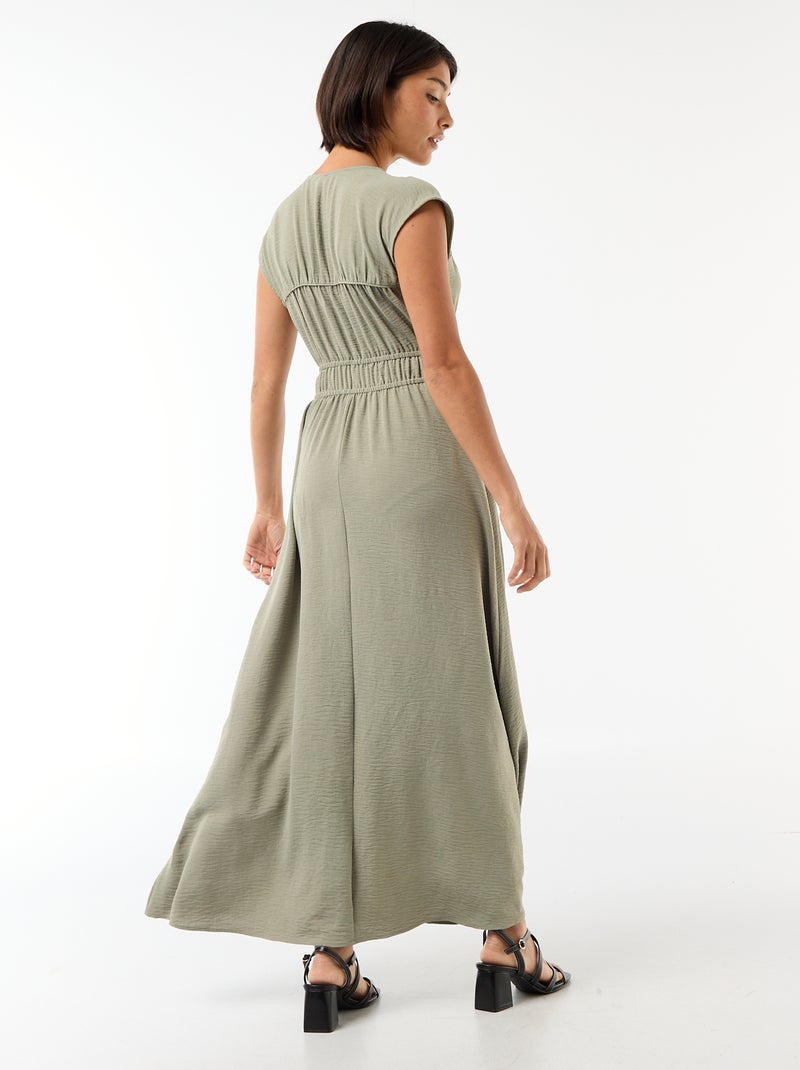 Robe longue sans manches avec nœud Vert - Kiabi