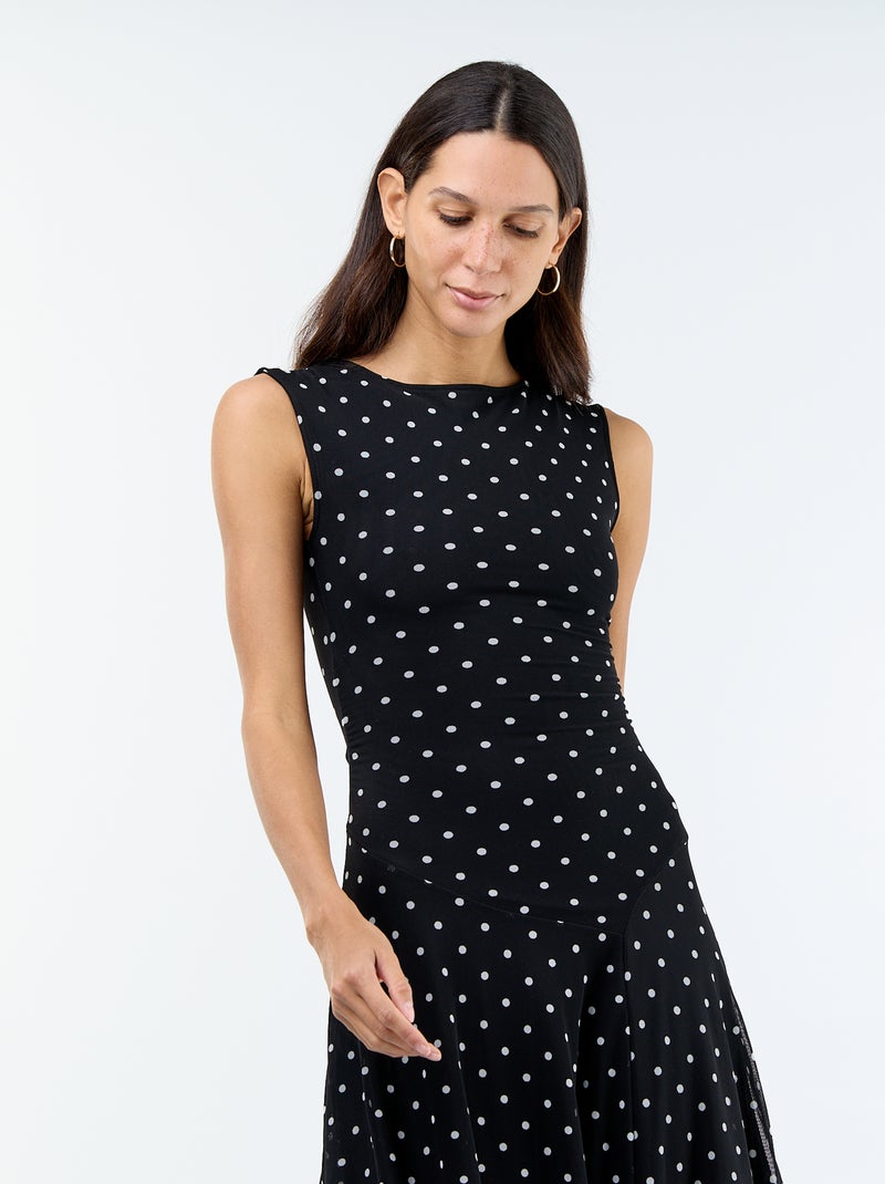 Robe longue sans manches bas asymétrique Noir - Kiabi