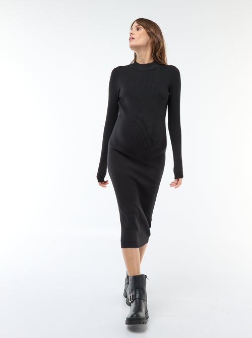 Robe longues côtelée de maternité - Kiabi