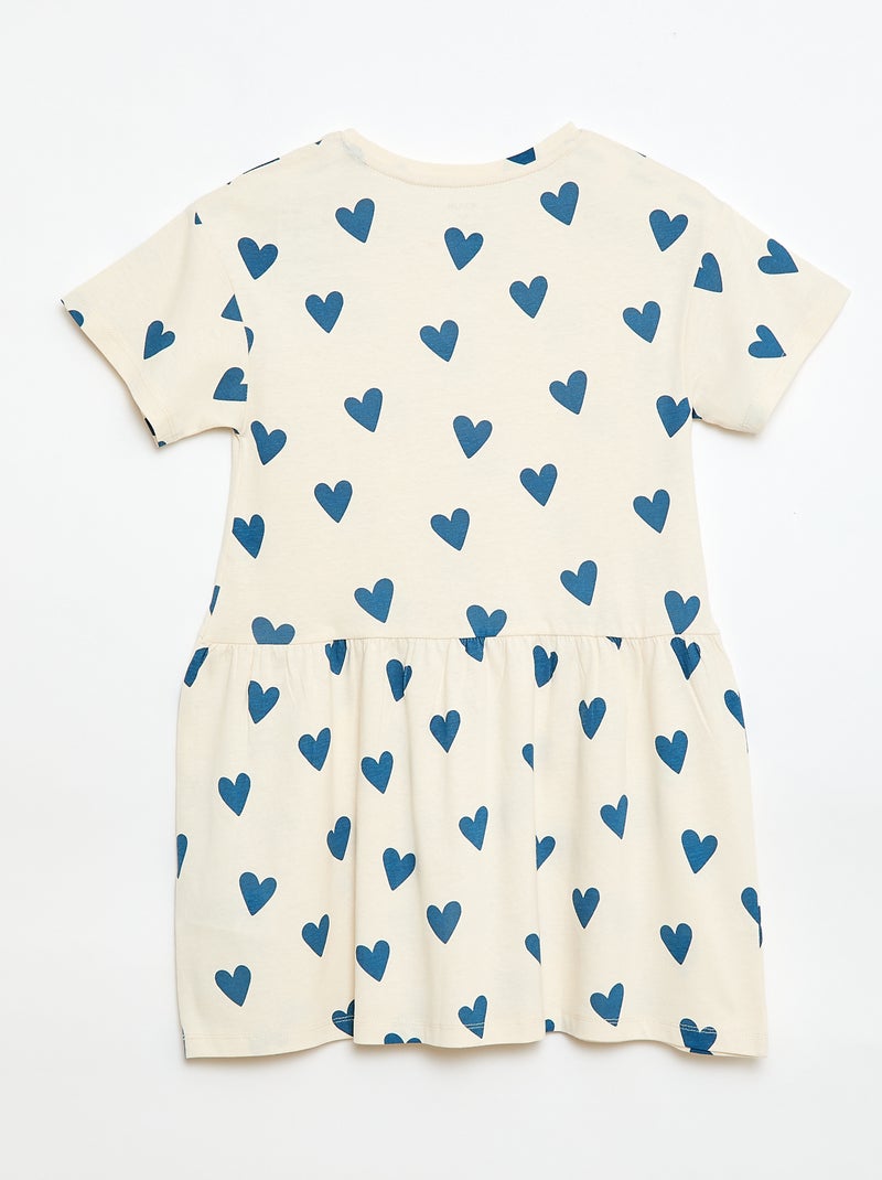 Robe manches courtes à motif Beige - Kiabi