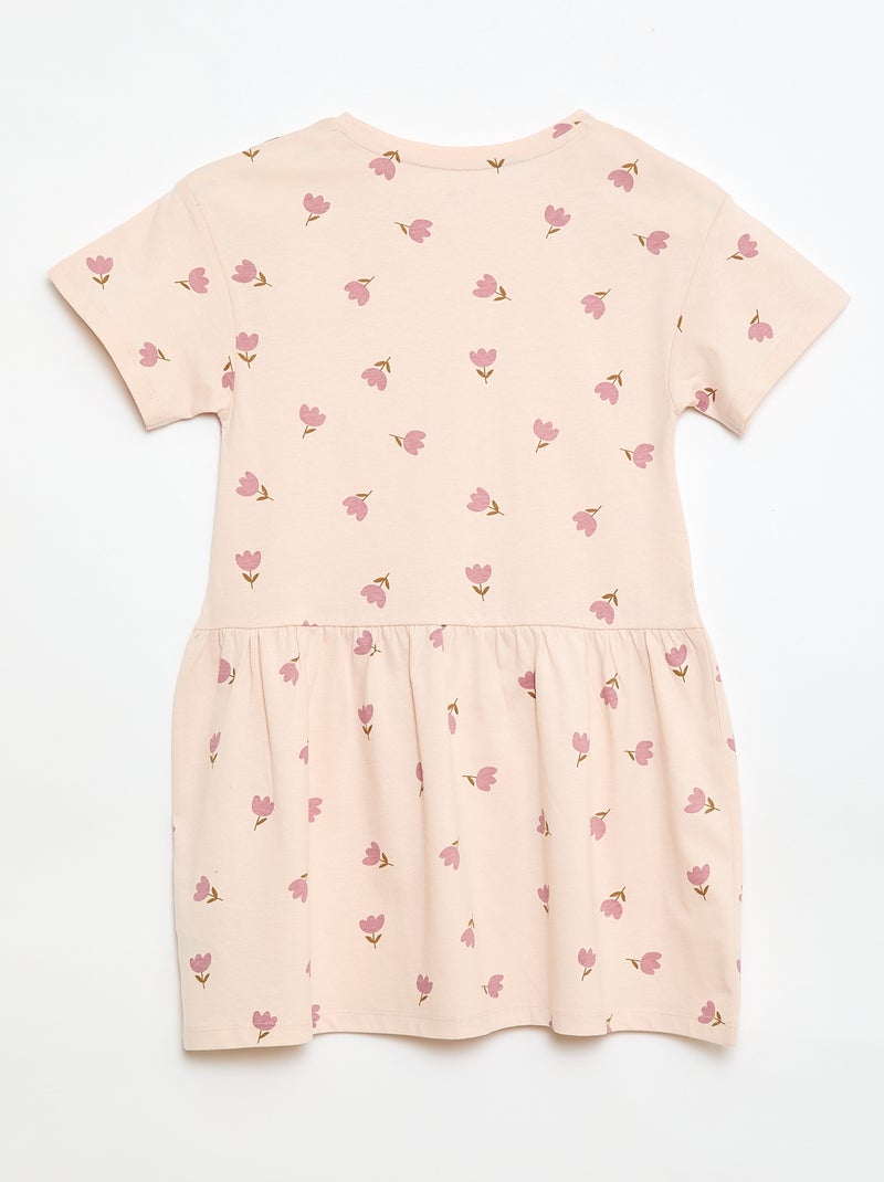 Robe manches courtes à motif Rose - Kiabi