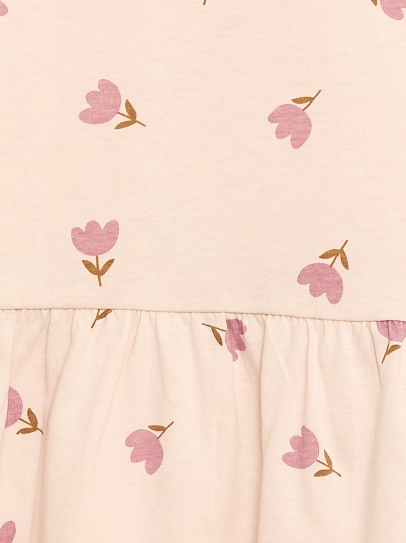 Robe manches courtes à motif Rose - Kiabi