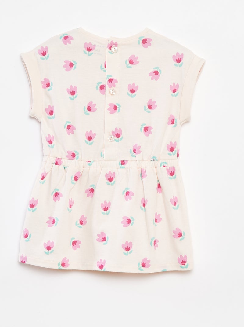 Robe manches courtes en jersey Rose - Kiabi