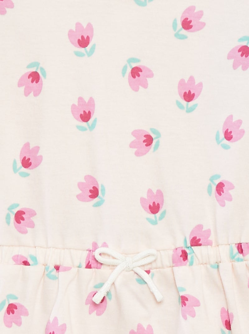 Robe manches courtes en jersey Rose - Kiabi