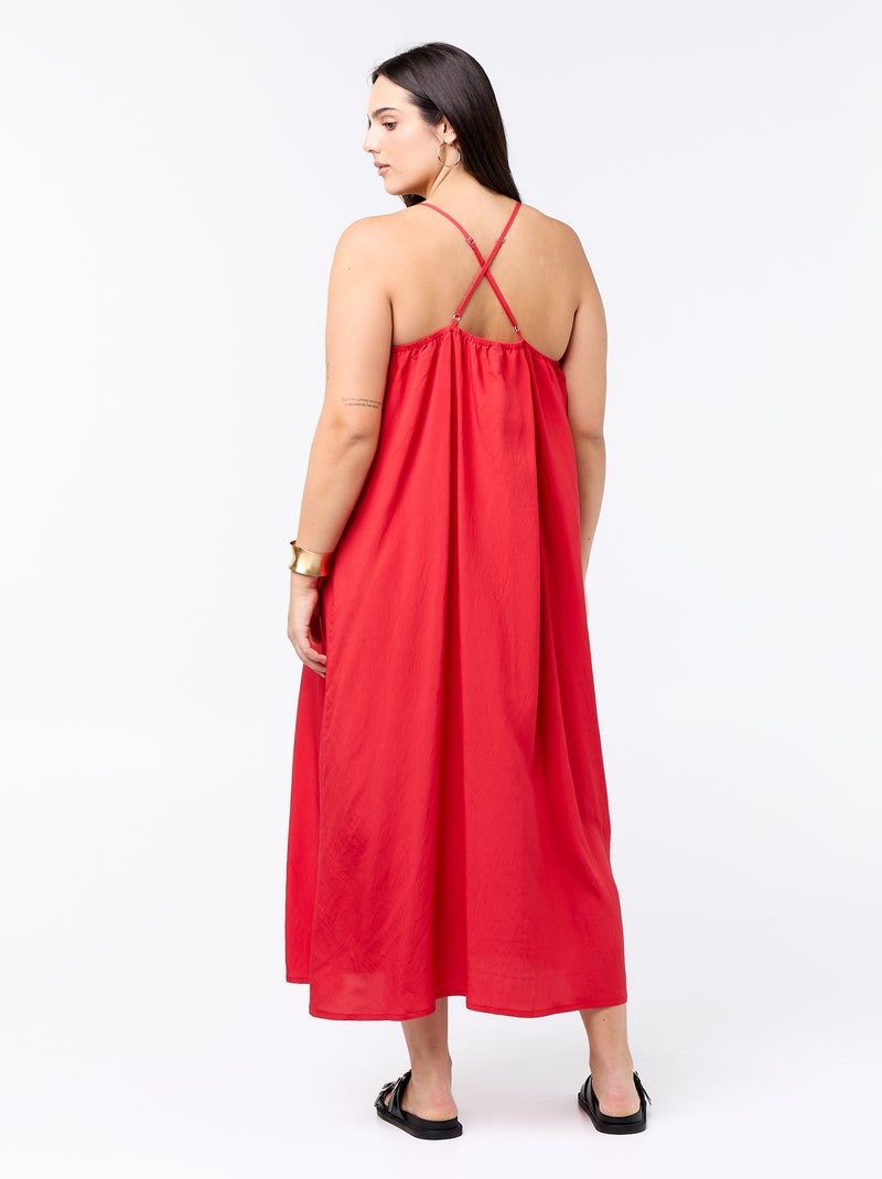 Robe midi à bretelles réglables Rouge - Kiabi