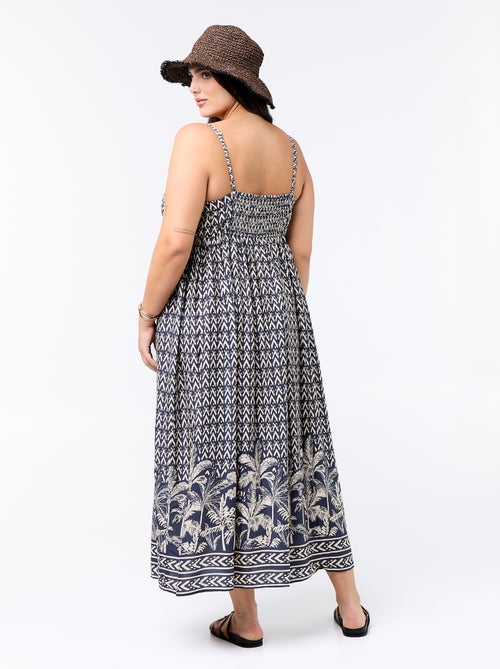 Robe midi à motif avec fines bretelles réglables - Kiabi