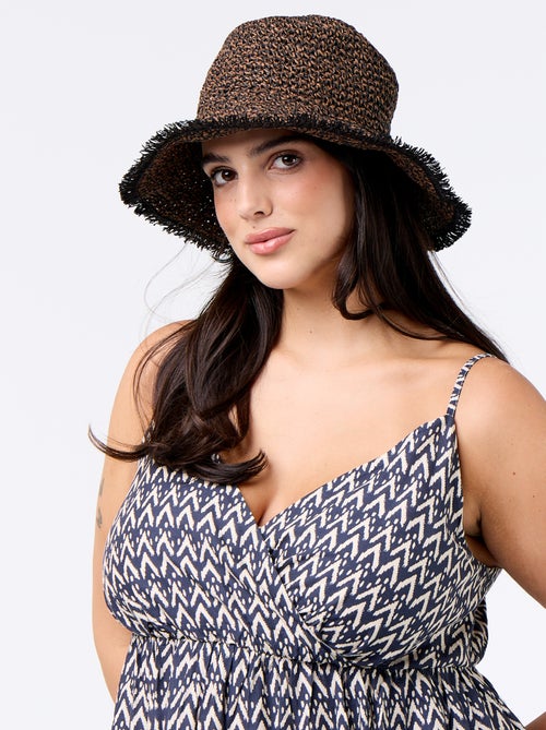 Robe midi à motif avec fines bretelles réglables - Kiabi