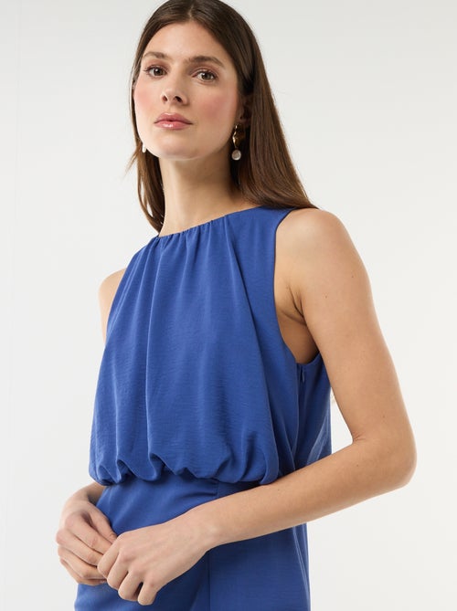 Robe midi effet drapé sans manches - Kiabi