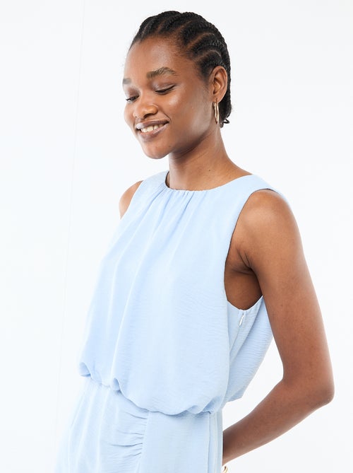 Robe midi effet drapé sans manches - Kiabi