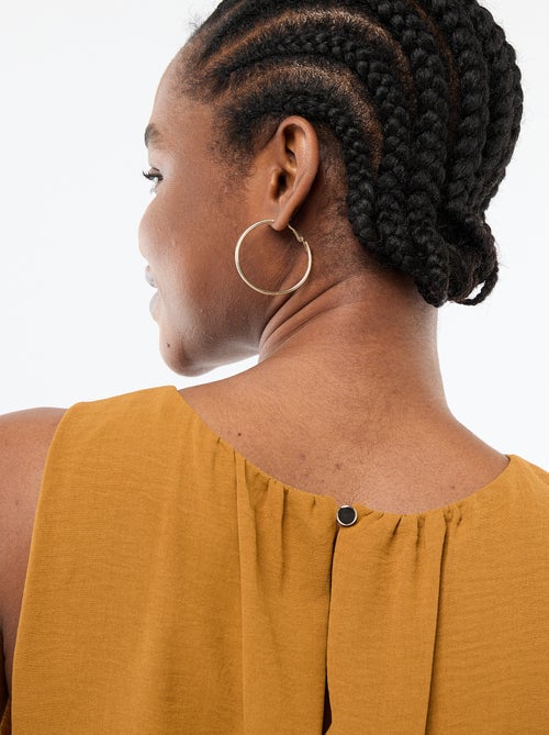 Robe midi effet drapé sans manches - Kiabi