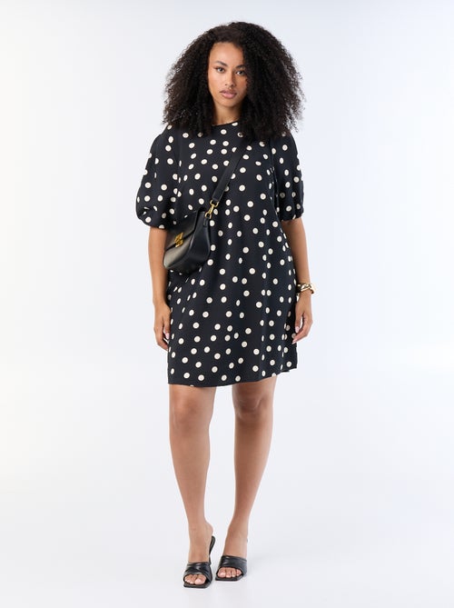 Robe midi manches ballon - Kiabi