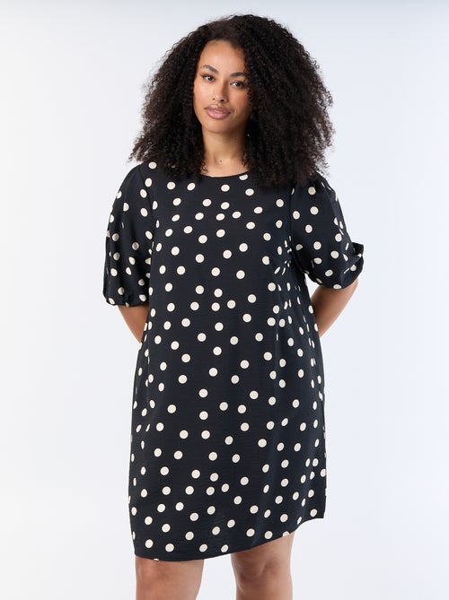 Robe midi manches ballon - Kiabi