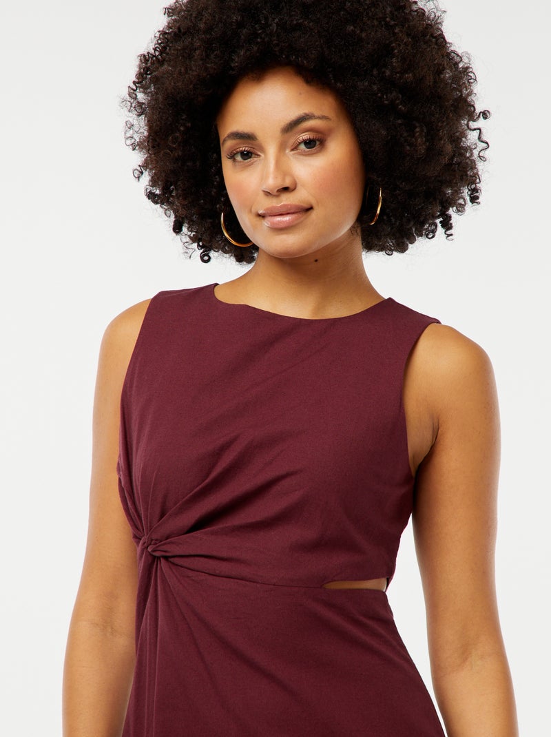 Robe midi sans manches ouverte sur le côté Rouge - Kiabi