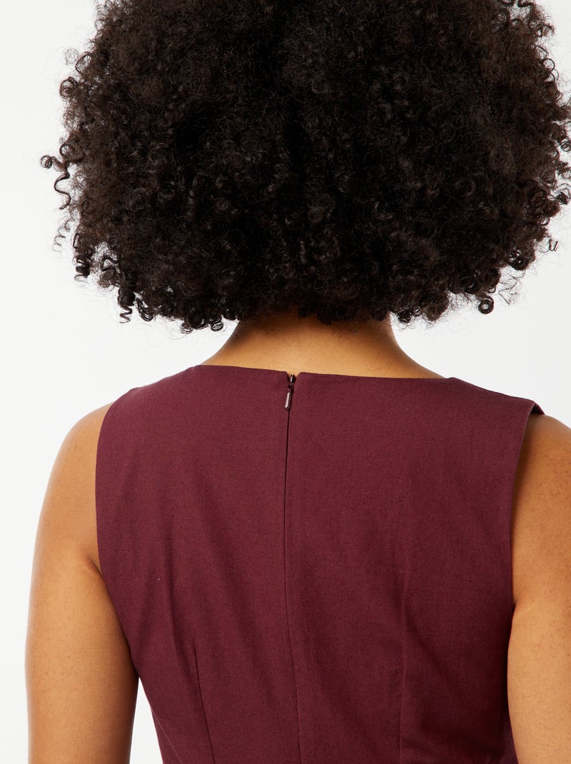 Robe midi sans manches ouverte sur le côté Rouge - Kiabi