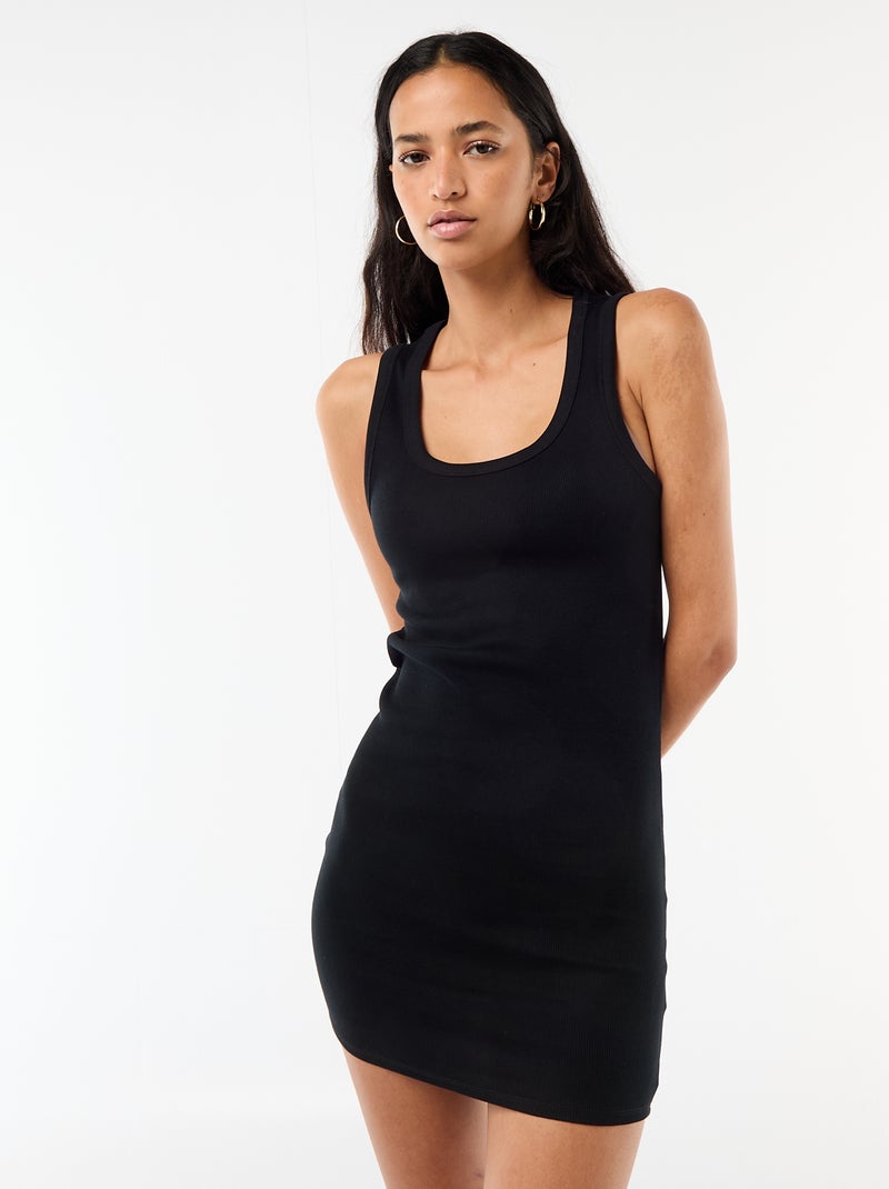 Robe midi type débardeur Noir - Kiabi