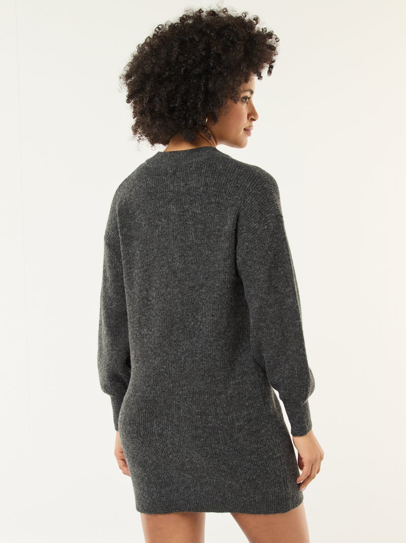 Robe pull avec boutons dorés Gris - Kiabi