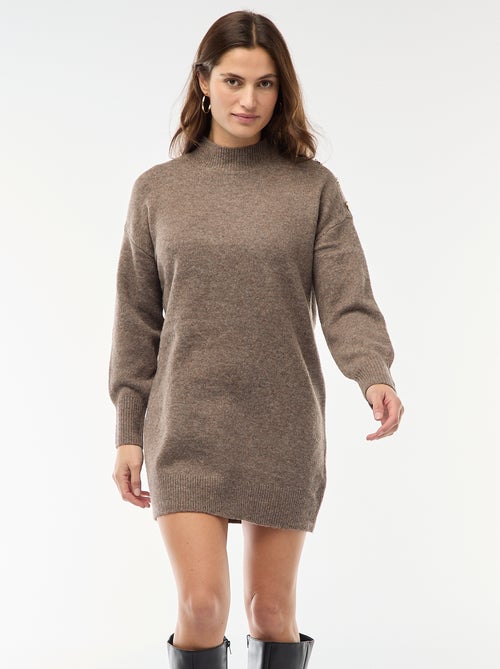 Robe pull avec boutons fantaisies - Kiabi