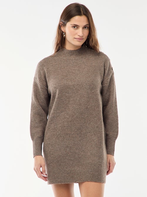 Robe pull avec boutons fantaisies - Kiabi