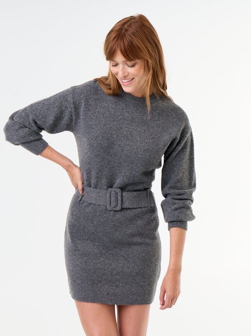 Robe pull avec ceinture - Kiabi