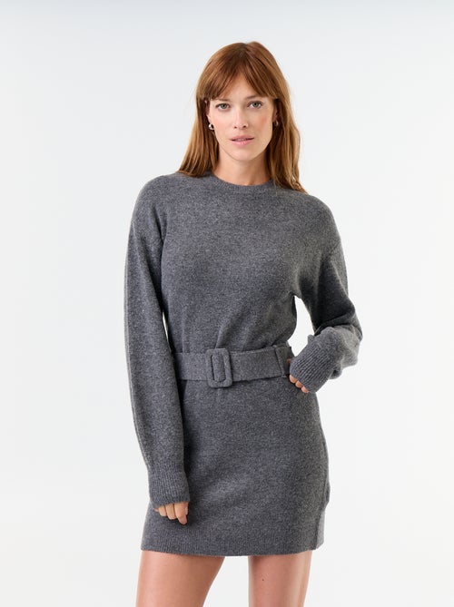 Robe pull avec ceinture - Kiabi