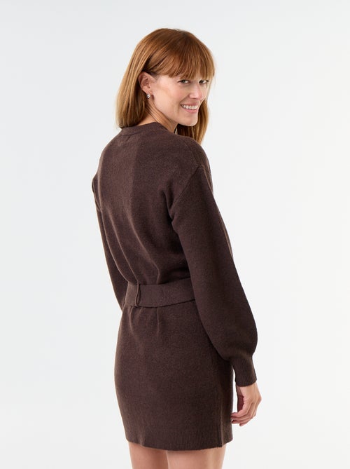 Robe pull avec ceinture - Kiabi