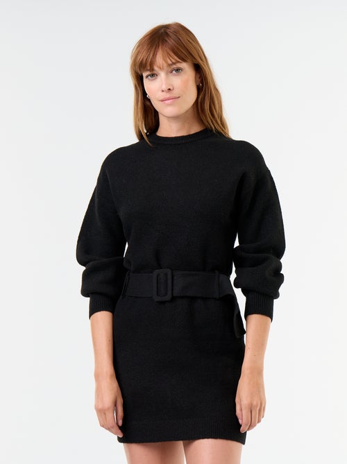 Robe pull avec ceinture - Kiabi