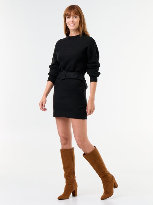 Robe pull avec ceinture - Kiabi