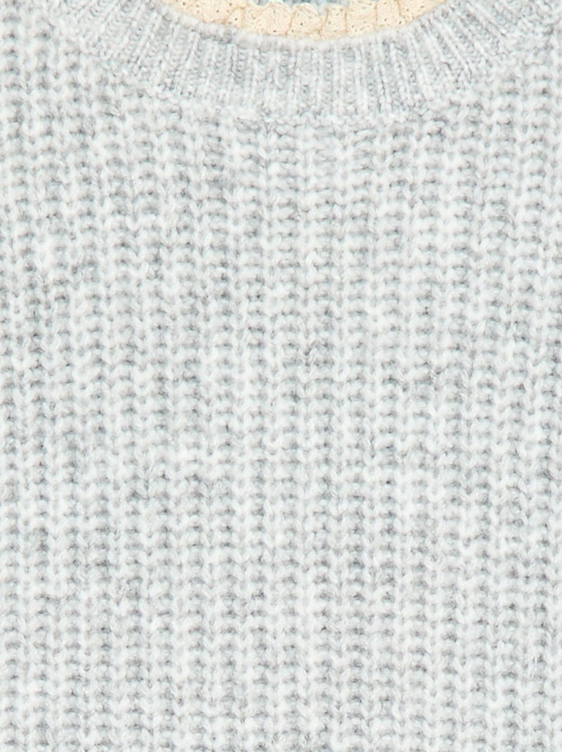 Robe pull avec col en dentelle Gris - Kiabi