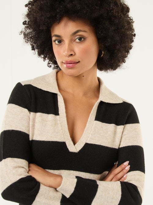 Robe pull col polo manches longues - Kiabi