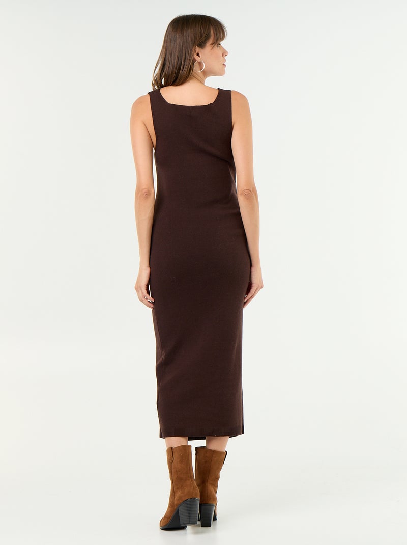 Robe pull maternité 2-en-1 Marron - Kiabi