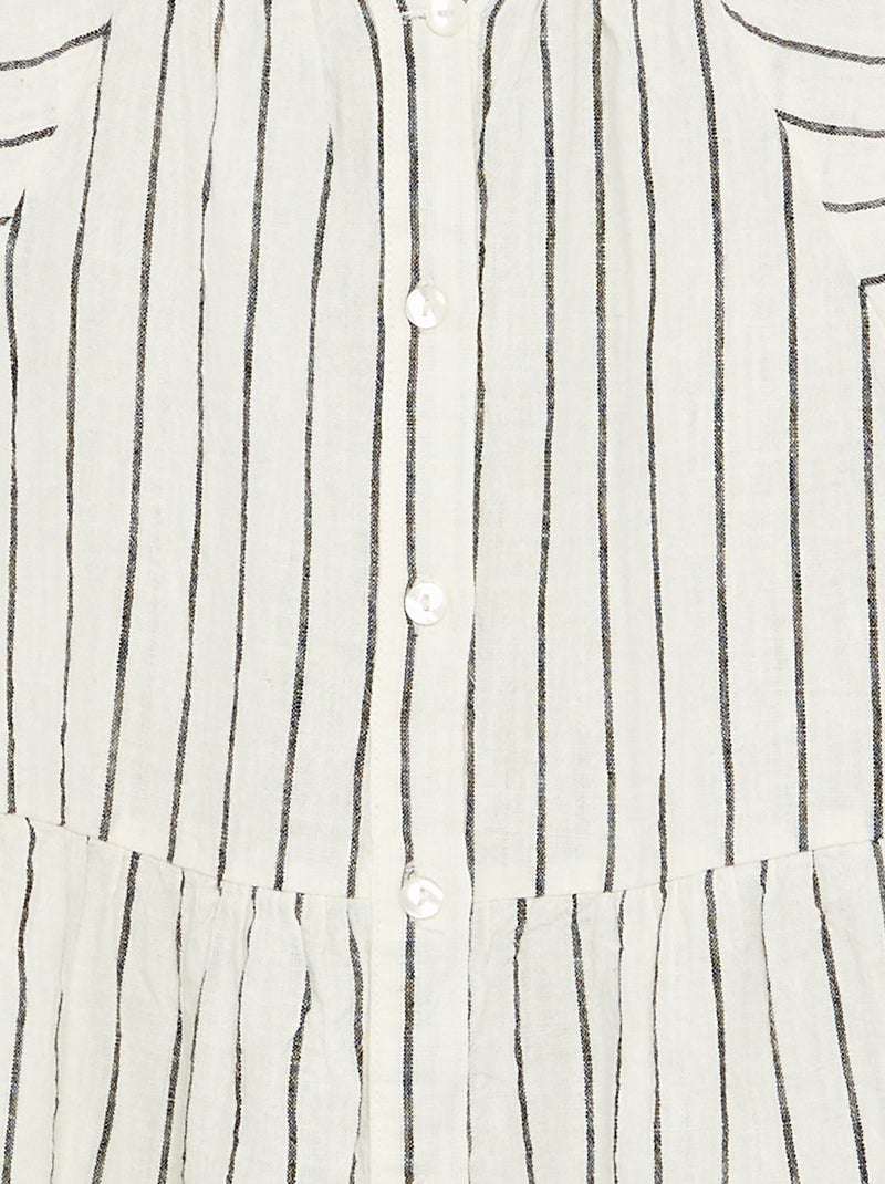 Robe rayée à coupe évasée Ecru - Kiabi