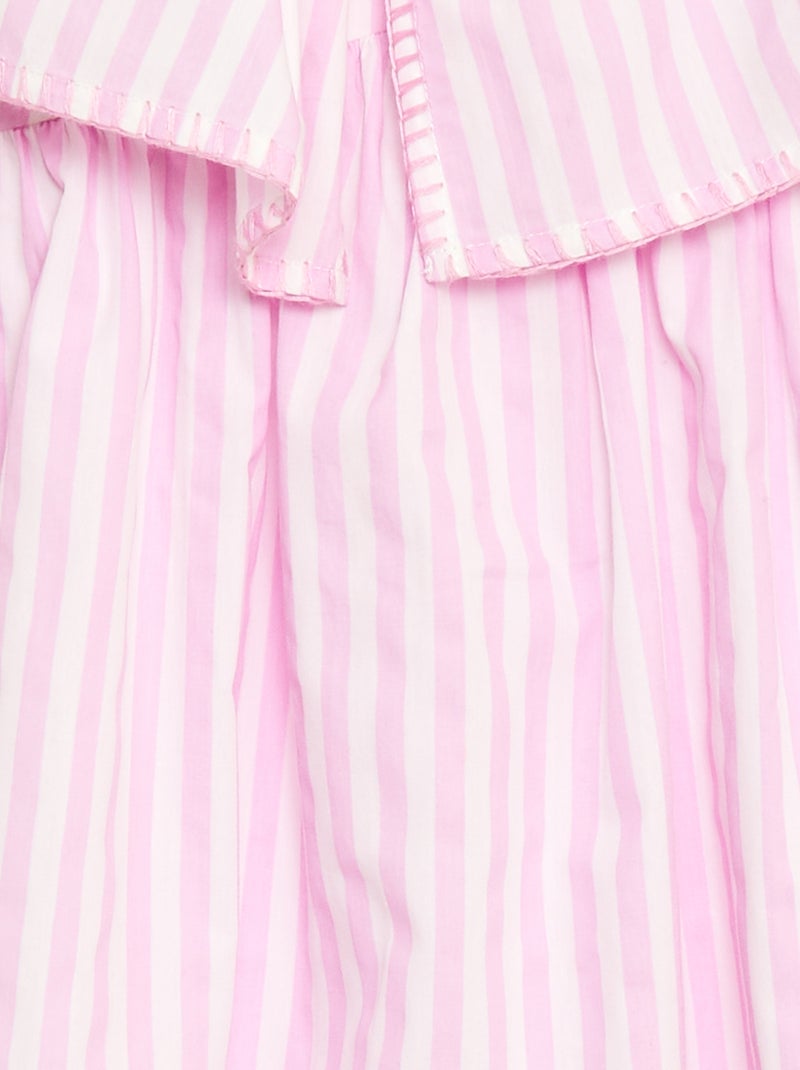 Robe rayée en coton Rose - Kiabi