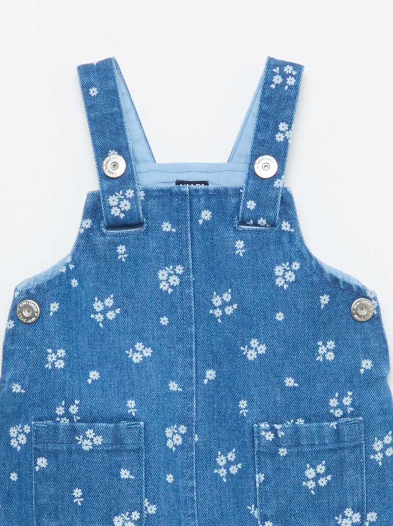 Robe salopette à motif Bleu - Kiabi