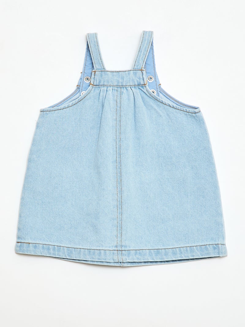 Robe salopette avec 2 poches plaquées devant Bleu - Kiabi