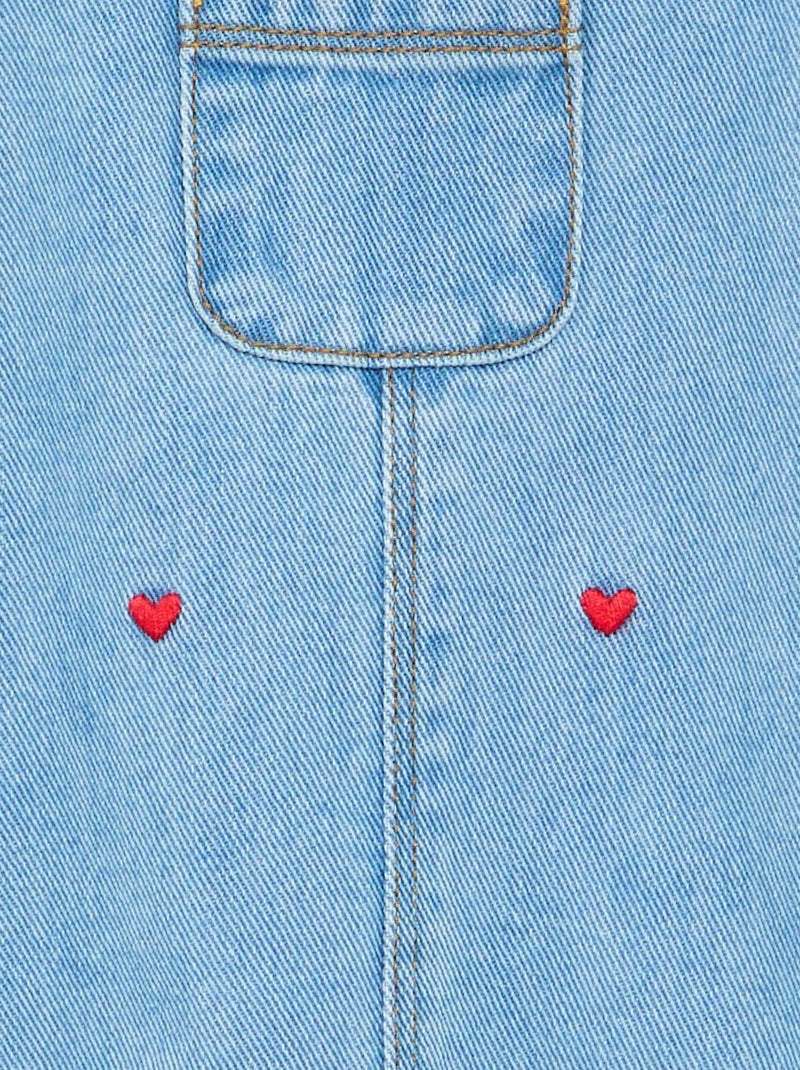 Robe salopette avec bretelles volantées Bleu - Kiabi