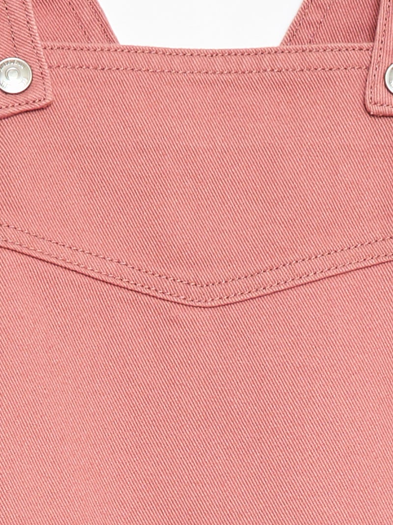Robe salopette courte en jean Rose - Kiabi