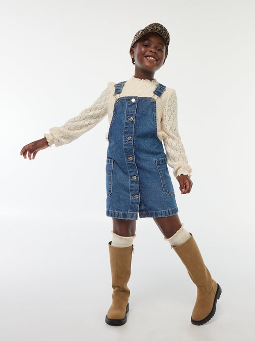 Robe salopette en jean - Kiabi