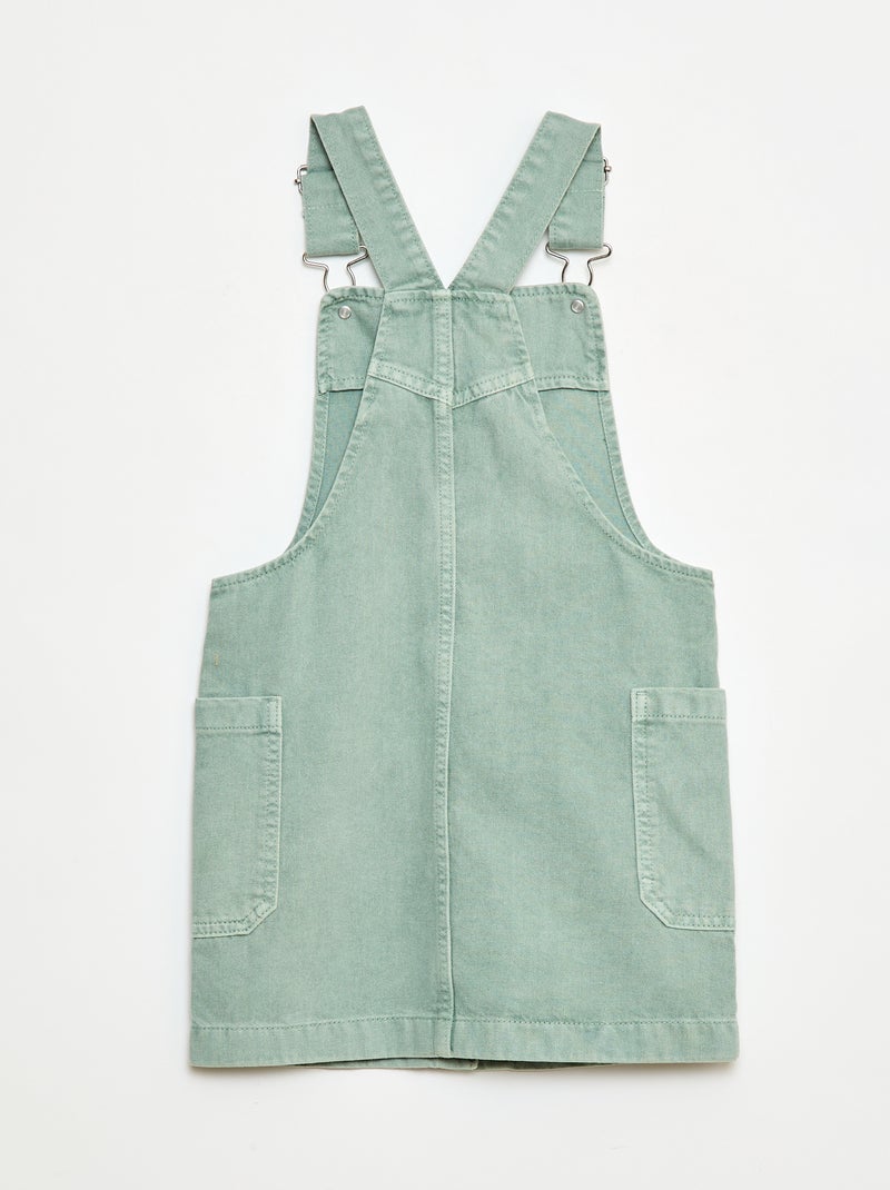 Robe salopette en jean Vert - Kiabi