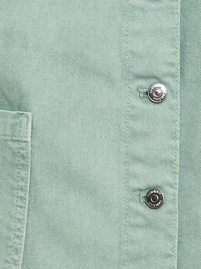 Robe salopette en jean Vert - Kiabi