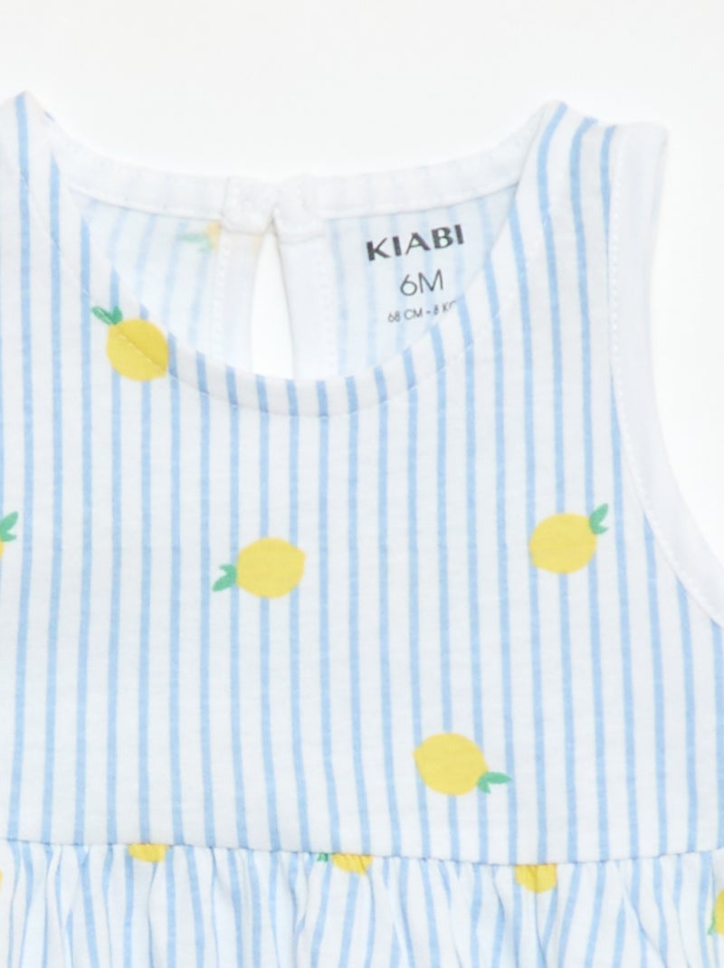 Robe sans manches à message Bleu - Kiabi