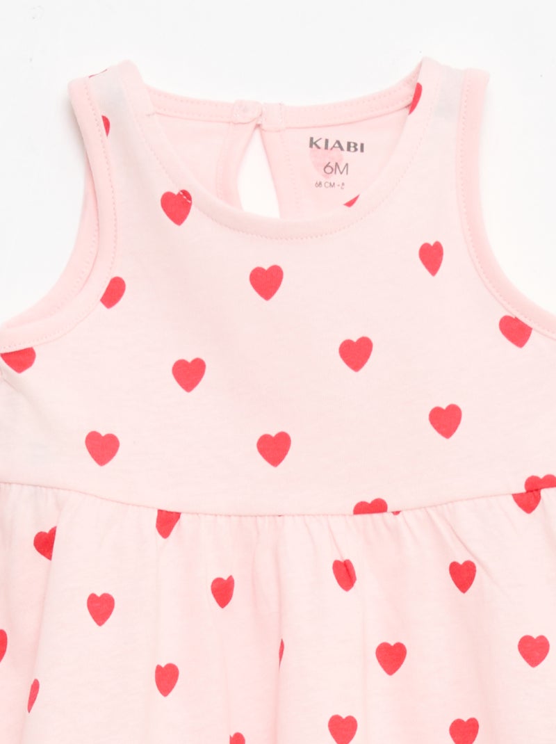 Robe sans manches à message Rose - Kiabi