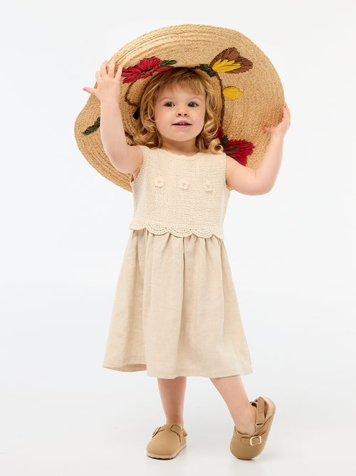 Robe sans manches avec haut en crochet - Kiabi