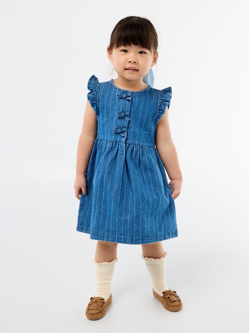 Robe sans manches en denim avec nœuds fantaisies - Kiabi