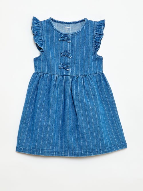 Robe sans manches en denim avec nœuds fantaisies - Kiabi