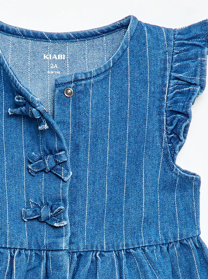 Robe sans manches en denim avec nœuds fantaisies Bleu - Kiabi