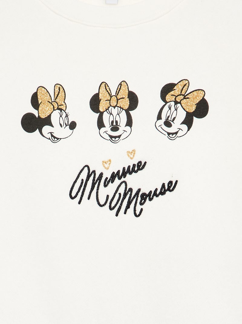 Robe sweat en molleton et tulle 'Minnie' 'Disney' Blanc - Kiabi