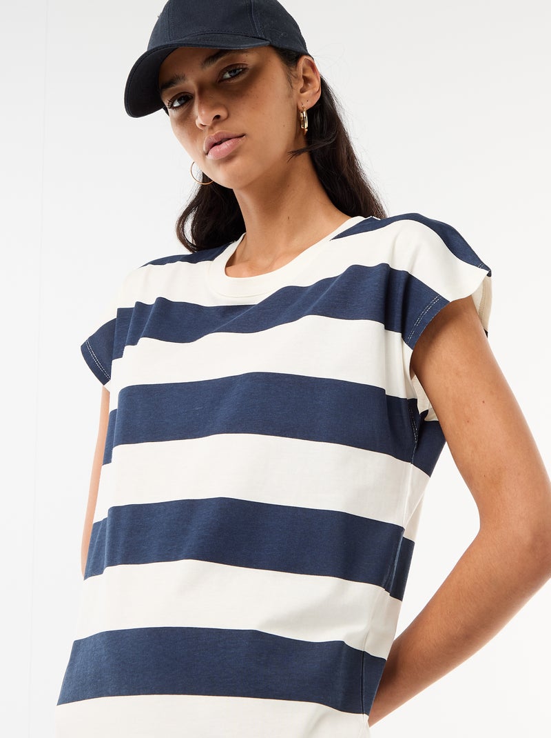 Robe t-shirt courte à manches corutes Bleu - Kiabi