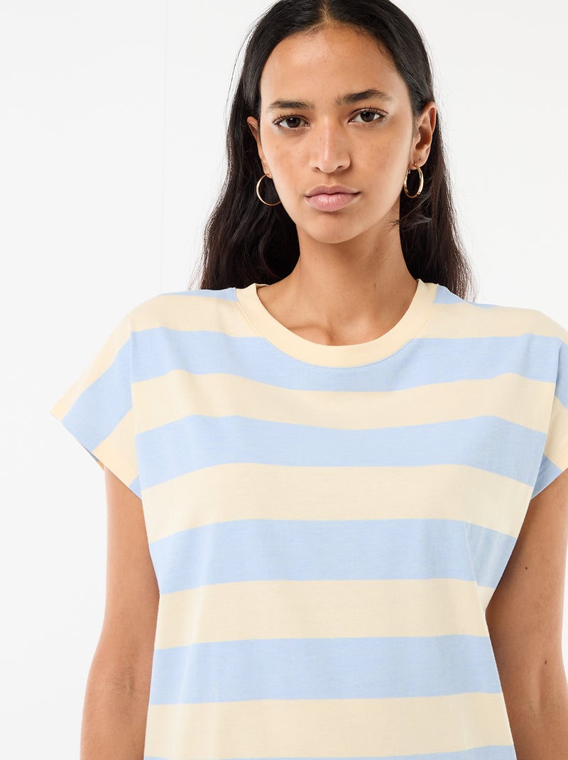 Robe t-shirt courte à manches corutes Bleu - Kiabi