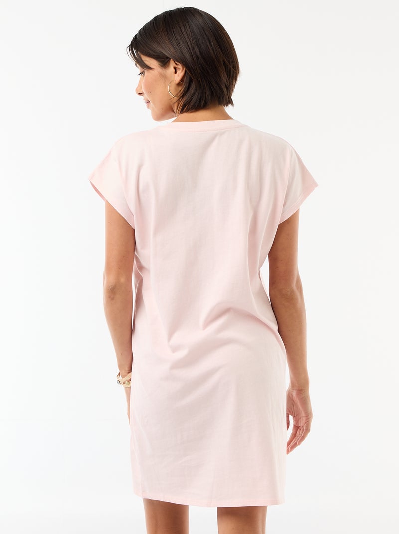 Robe t-shirt courte à manches corutes Rose - Kiabi