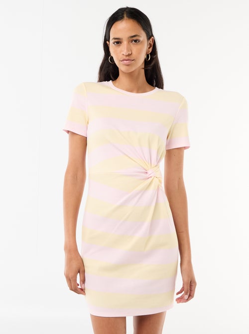 Robe t-shirt courte avec nœud fantaisie - Kiabi